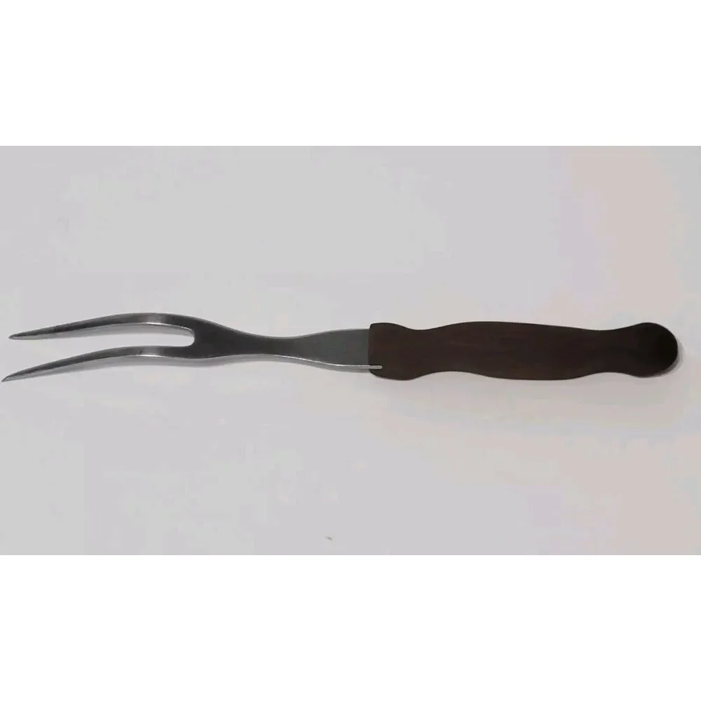 Cutco Carving Turning Fork No 27 Brown Wood Handle Made in USA - Picture 2 of 14